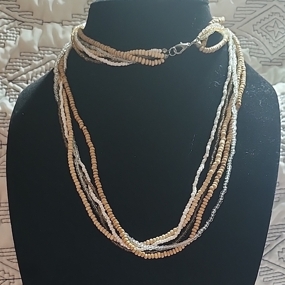 Elegant Multi-Strand Beaded Necklace